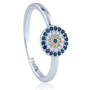 Evil Eye CZ Protection Ring – 925 Sterling Silver