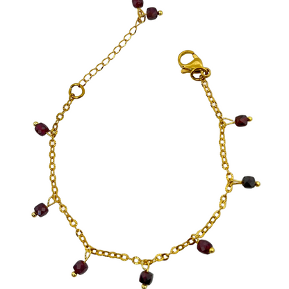 Garnet Dangle Bracelet