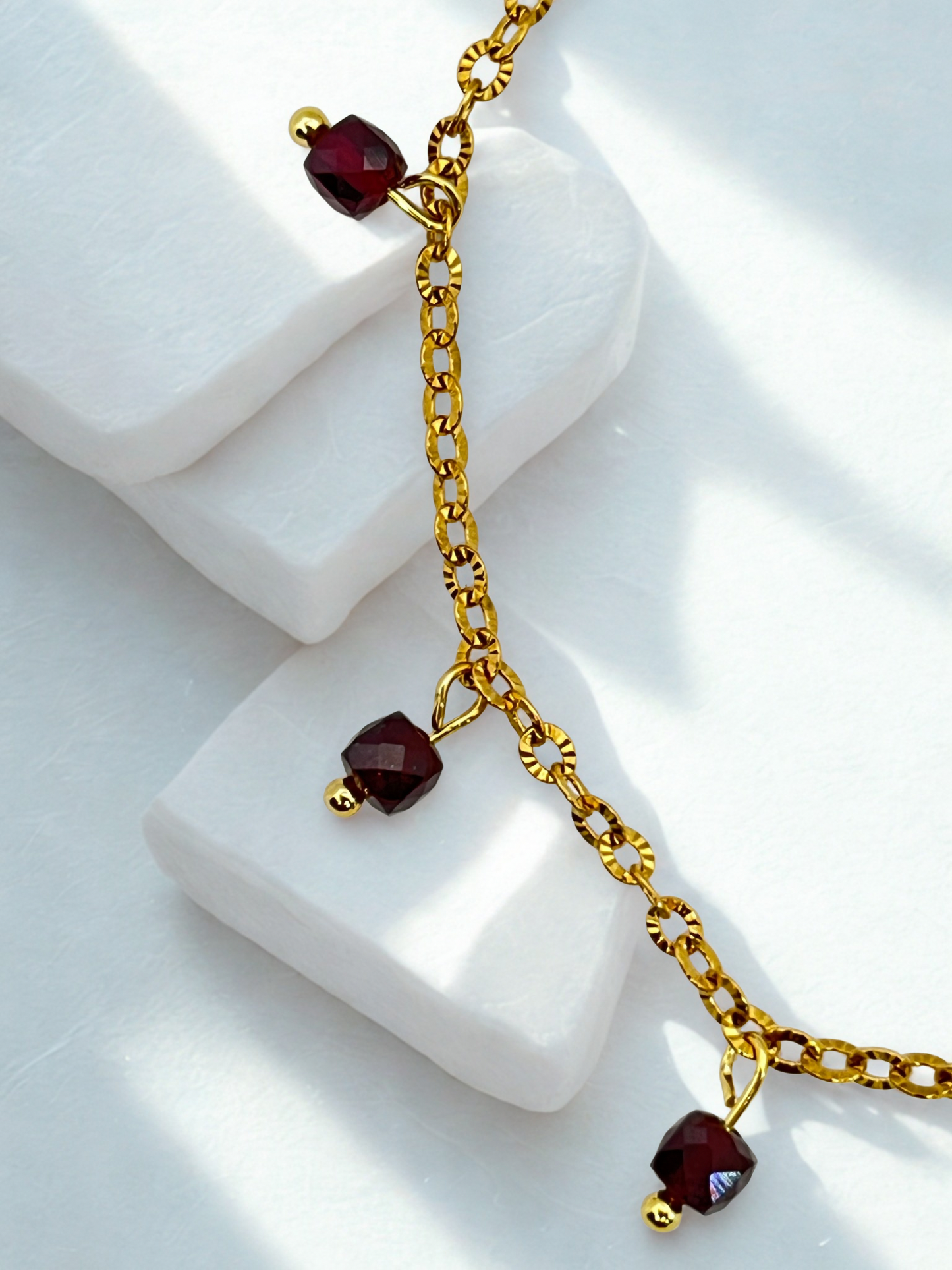 Garnet Dangle Bracelet