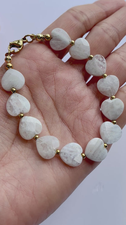Moonstone Heart Bracelet